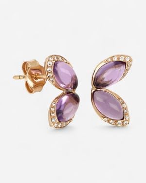 Tavan 18K Diamond & Amethyst Earrings Jf-75-1144F-5 - Pink