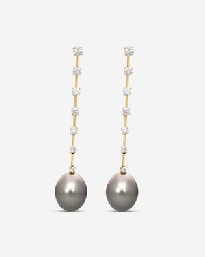 Assael 18K Diamond & Tahitian Cultured Pearl Drop Earrings E3925 - White