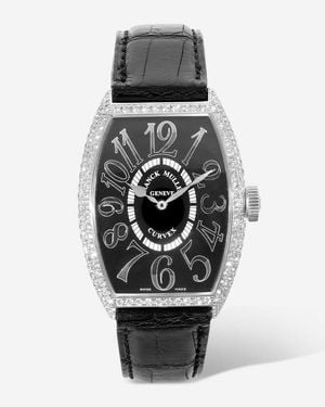 Franck Muller Cintree Curvex 18K Diamond Quartz Ladies Watch 5852Qd - Black