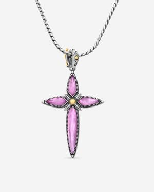 Konstantino Gen K 2 Sterling & 18K Corundum Cross Necklace Stkj424-652 - Metallic