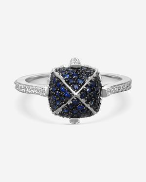 Goshwara Sugarloaf 18K Diamond And Sapphire Ring Sz. 6 Jr0153-Sa-W - Blue