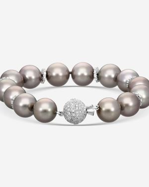 Assael 18K Diamond & Tahitian Cultured Pearl Beaded Bracelet B1213 - Metallic