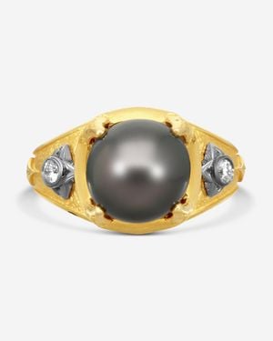 Konstantino Callas 18K Diamond & Pearl Statement Ring Sz. 7 Dmk01162 - Metallic