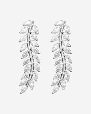 Roberto Coin 18K Diamond Marquise Leaf Drop Earrings 111514Awerx0 - White