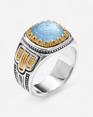 Konstantino Dome Sterling & 18K Mother Of Pearl & Spinel Ring Sz. 7 Dkj973-628-S7 - Metallic
