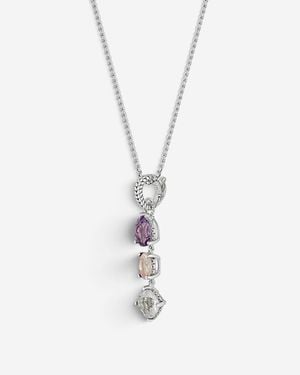 JAI Sterling Multi-Gemstone Pendant Necklace Jjh1021P-18-Ice - Metallic