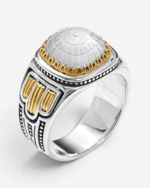 Konstantino Dome Sterling & 18K Mother Of Pearl Ring Sz. 7 Dkj973-313-S7 - Metallic