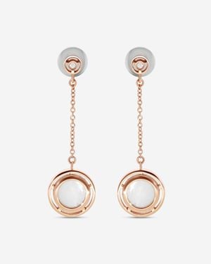 Damiani D. Side 18K Mother Of Pearl Diamond Drop Earrings 20086901 - Metallic