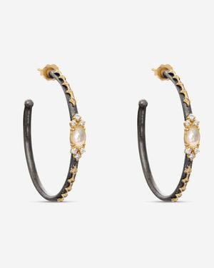 Armenta Old World 18K & Sterling Diamond, Mother Of Pearl & Quartz Hoop Earrings 18663 - Metallic