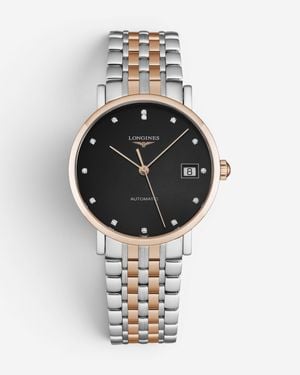 Longines Elegant Stainless Steel & 18K Automatic Ladies Watch L4.809.5 - Metallic