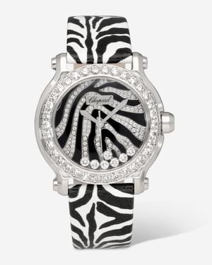 Chopard Happy Sport Diamond Set Zebra Quartz Ladies Watch 278475-2003 - Metallic