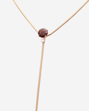 Mattia Cielo Rugiada Pietre 18K Diamond & Tourmaline Lariat Necklace Ljwr335-P - Metallic