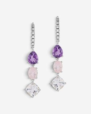 JAI Sterling Multi-Gemstone Dangle Earrings Jjh1021E-Ice - White