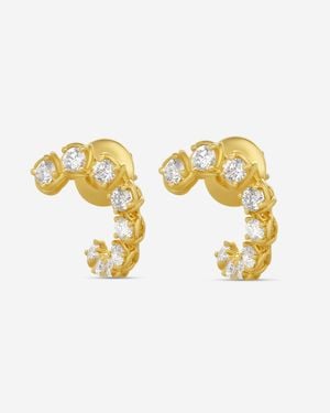 Ina Mar 18K 1.24 Ctw. Round Diamond J Hoop Earrings Aer11087Be-Yqj00 - Metallic