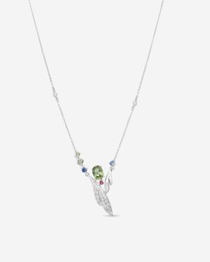 Gubelin Feather 18K Sapphire & Diamond Necklace 42A-1333.3 - Metallic