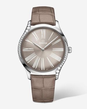 Omega De Ville Trésor Stainless Steel Diamond Quartz Ladies Watch 42818396013001 - Metallic