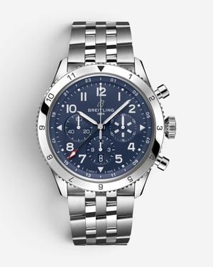 Breitling Tribute To Vought Corsair Stainless Steel Automatic Watch Ab0445 - Blue