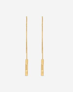 Gucci Link To Love 18K Chain Bar Drop Earrings Ybd66211500100U - Metallic