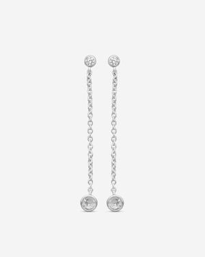 Memoire Cascade 18K Diamond Drop Earrings Fezy101-Wg - White