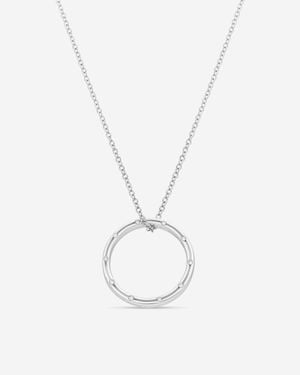 Damiani D. Side 18K Whıte Diamond Pendant Necklace 20012010 - Metallic