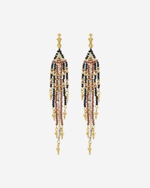 Armenta Feather 18K Multi-Gemstone Drop Earrings 20024 - Metallic