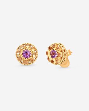 Nanis 18K Amethyst & Citrine Earrings Oa8-560 - Metallic