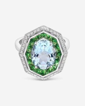 Roberto Coin 18K Diamond And Gemstones Ring Sz. 6.5 378114Aw65Jx - Green