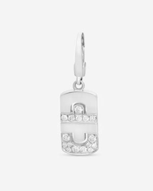 BVLGARI 18K Diamond Charm Pendant Cn853906 - White