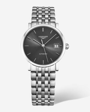 Longines Elegant Stainless Steel Automatic Ladies Watch L48094726 - Gray