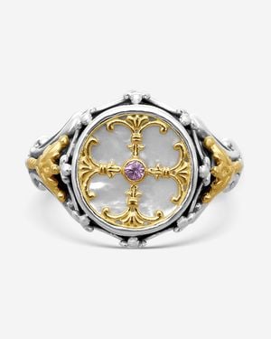 Konstantino Hestia 18K & Sterling Multi-Gemstone Ring Sz. 8 Dmk2110 - Metallic
