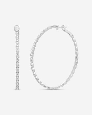 Hearts On Fire Lorelei 18K Floral Large Oval Hoop Earrings Hoopflovlrg-8W - White