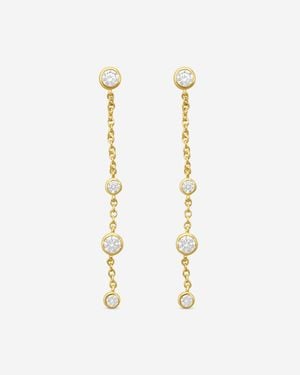 Memoire Cascade 18K Diamond Drop Earrings Fezy104-Yg - Metallic