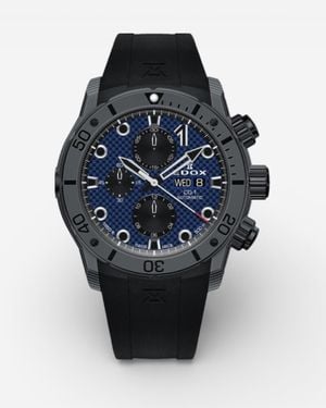 Edox Co-1 Chronograph Carbon Automatic Watch 01125-Clngn-Bunn - Blue