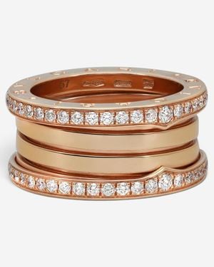 BVLGARI Bulgari B.Zero1 Diamond 18K Diamond Four Band Ring Sz. 8 04619 - Metallic