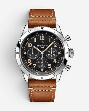 Breitling Super Avi Chronograph Gmt Stainless Steel Automatic Watch Ab0445 - Brown