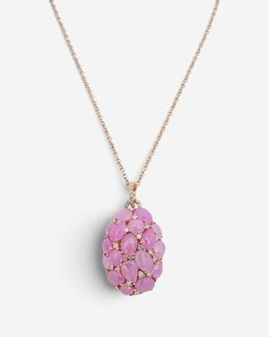 Giovanni Ferraris 18K Diamond & Icy Sapphire Pendant Necklace 046 - Pink