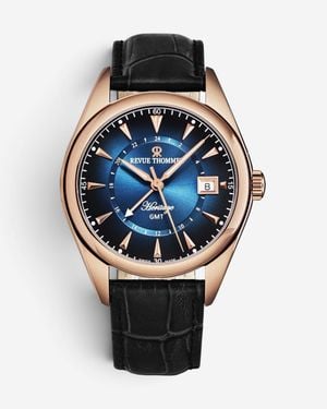 Revue Thommen Heritage Gmt Stainless Steel Automatic Watch 21010.2465 - Metallic