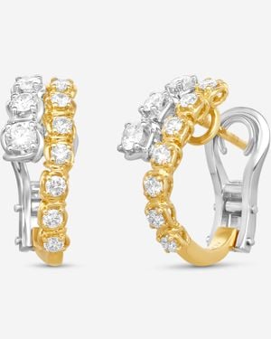 Ina Mar 18K And 1.13 Ctw. Round Diamond Hoop Earrings Aer40188At-Uqj00 - Metallic