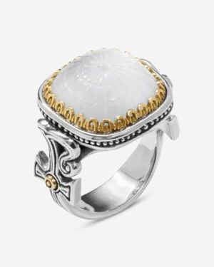 Konstantino Dome Sterling & 18K Mother Of Doublet Ring Sz. 9 Dkj971-313-S9 - Metallic
