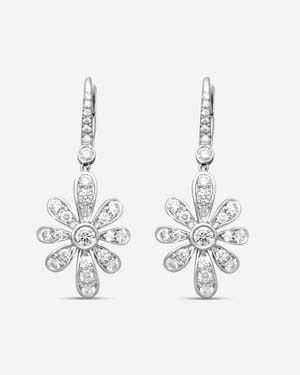 Suuna 18K Diamond Ice Flower Drop Earrings E2573W-Dlb - White