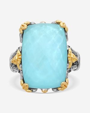 Konstantino Gen K 2 Sterling & 18K Aquamarine Ring Sz. 7 Dmk2123-677-S7 - Blue