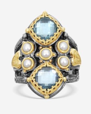 Konstantino Amphitrite Sterling & 18K Ring Sz. 7.5 Dkj624-347 - Metallic