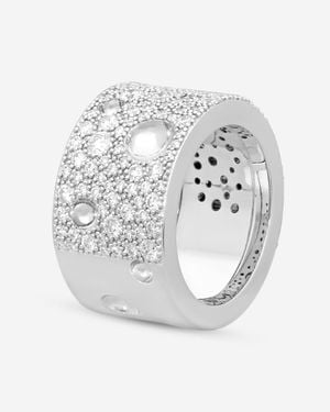 Roberto Coin Pois Moi Luna 18K Diamond Wide Band Ring Sz. 6.5 8882510Aw65X - Metallic