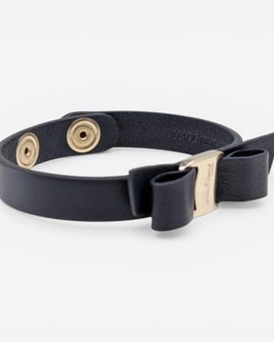 Ferragamo Vara Bow Leather Bracelet 670551 - Blue