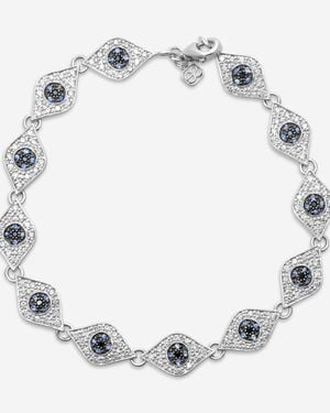 Sydney Evan Multiple Protective Eye 14K Diamond And Sapphire Link Bracelet B9128S-Wb - Blue