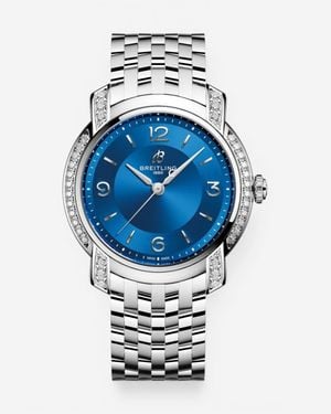 Breitling Premier Stainless Steel Diamond Quartz Ladies Watch A77330671C1A1 - Blue