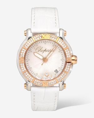 Chopard Happy Sport 18K Rose Diamond Dial Quartz Ladies Watch 278551-6003 - Metallic