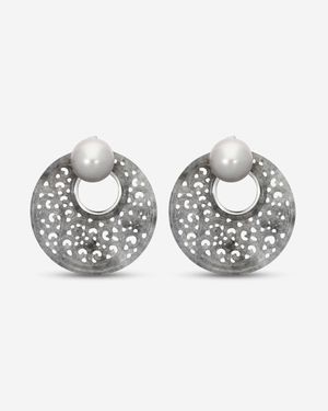 Assael 18K Jadeite & Tahitian Cultured Pearl Earrings Eco-Tjd - Metallic