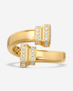 Crivelli 18K Two-Headed Pillar Wrap Ring Sz. 7 R0312E-7 - Metallic