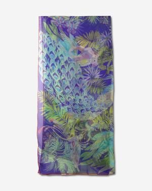 Chopard Animal World And Organic Silk Chiffon Stole 95005-0470 - Blue